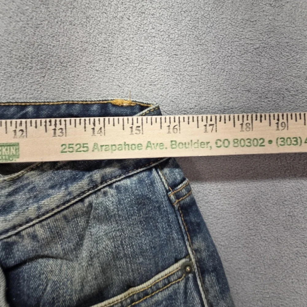 Selvedge Jeans Mens Medium Wash Blue Slim Tapered Whiskers Faded‎ Fits 30x27